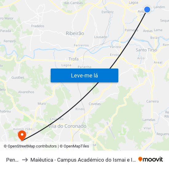 Penso to Maiêutica - Campus Académico do Ismai e Ipmaia map