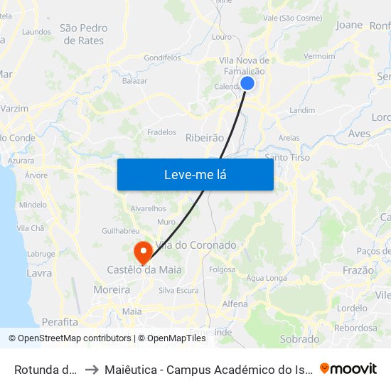 Rotunda da Paz to Maiêutica - Campus Académico do Ismai e Ipmaia map