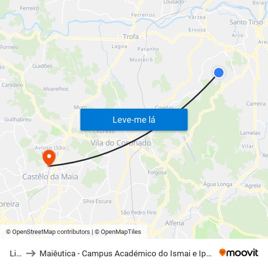 Lidl to Maiêutica - Campus Académico do Ismai e Ipmaia map