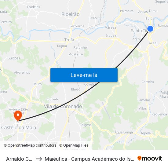 Arnaldo Coelho to Maiêutica - Campus Académico do Ismai e Ipmaia map