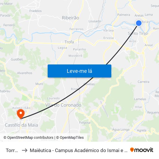 Torre 2 to Maiêutica - Campus Académico do Ismai e Ipmaia map