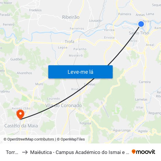 Torre 1 to Maiêutica - Campus Académico do Ismai e Ipmaia map