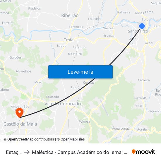 Estação to Maiêutica - Campus Académico do Ismai e Ipmaia map