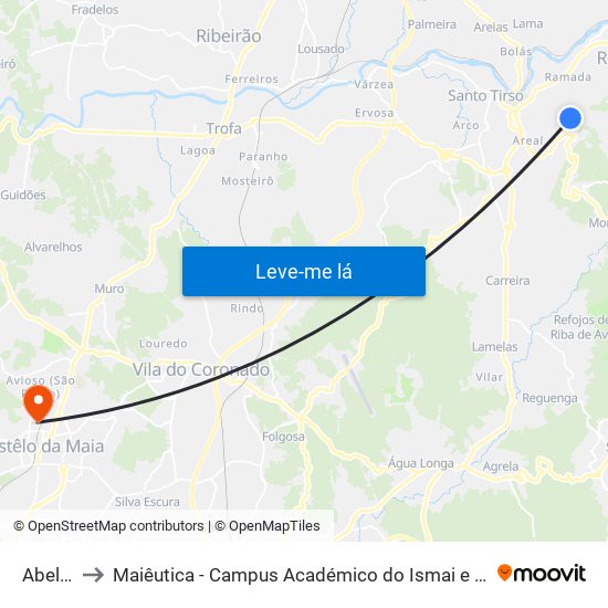 Abelha to Maiêutica - Campus Académico do Ismai e Ipmaia map