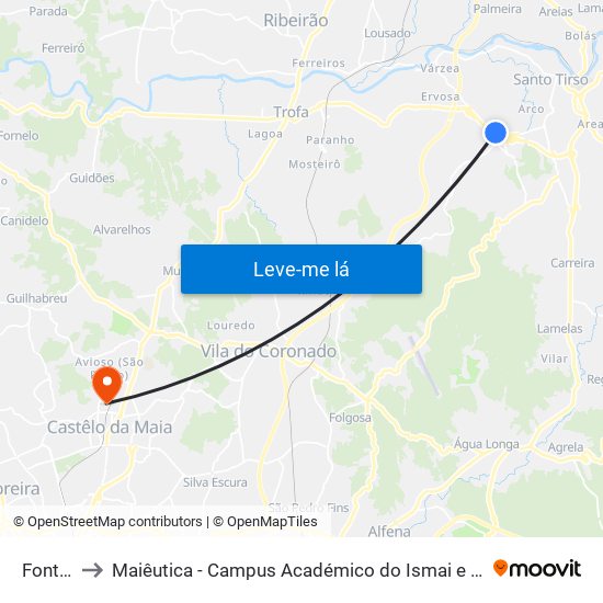 Fontes to Maiêutica - Campus Académico do Ismai e Ipmaia map