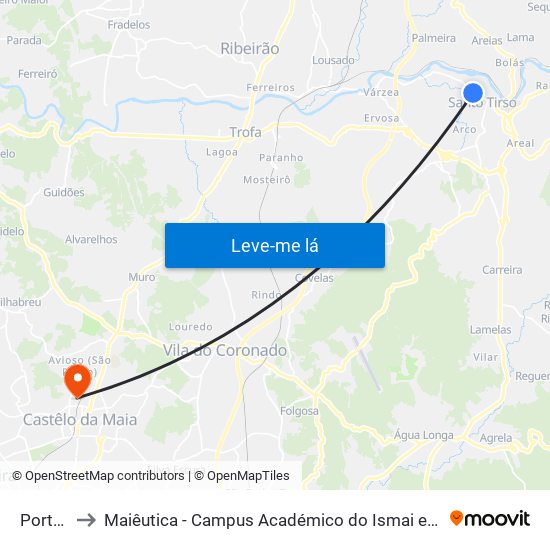 Portela to Maiêutica - Campus Académico do Ismai e Ipmaia map