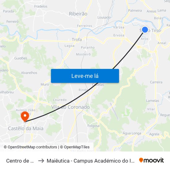 Centro de Saúde to Maiêutica - Campus Académico do Ismai e Ipmaia map