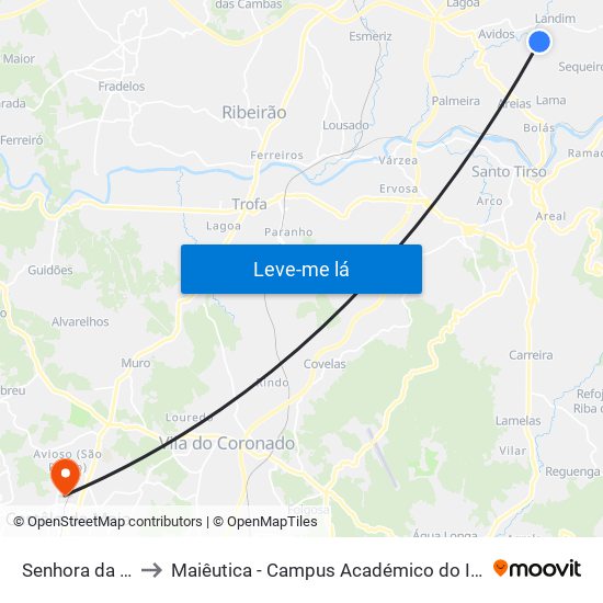 Senhora da Basta to Maiêutica - Campus Académico do Ismai e Ipmaia map