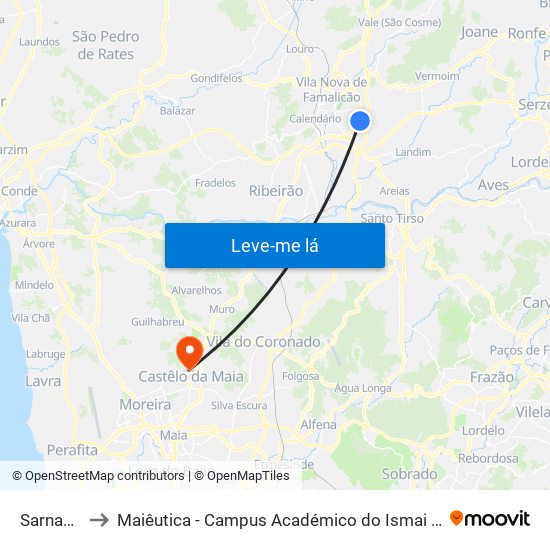 Sarnado I to Maiêutica - Campus Académico do Ismai e Ipmaia map