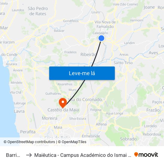 Barrimau to Maiêutica - Campus Académico do Ismai e Ipmaia map