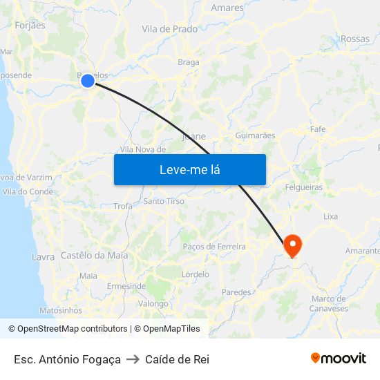 Esc. António Fogaça to Caíde de Rei map