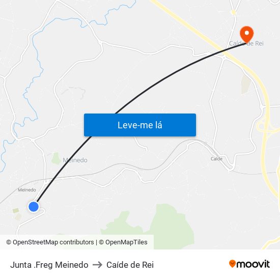 Junta .Freg Meinedo to Caíde de Rei map