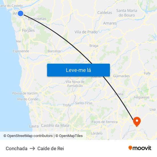 Conchada to Caíde de Rei map