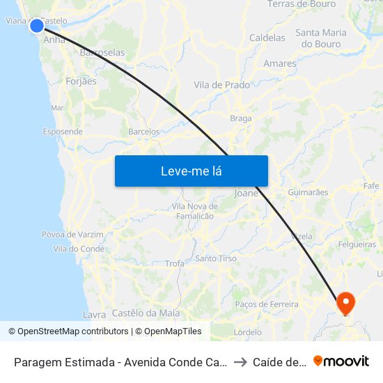 Paragem Estimada - Avenida Conde Carreira, 16 to Caíde de Rei map