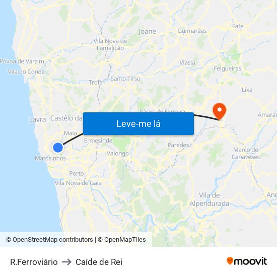 R.Ferroviário to Caíde de Rei map