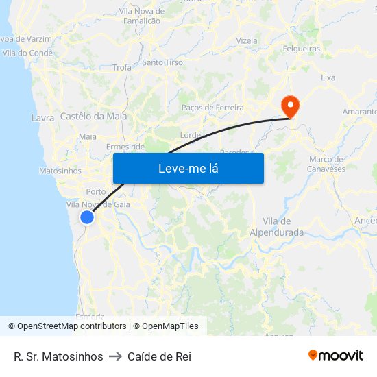 R. Sr. Matosinhos to Caíde de Rei map