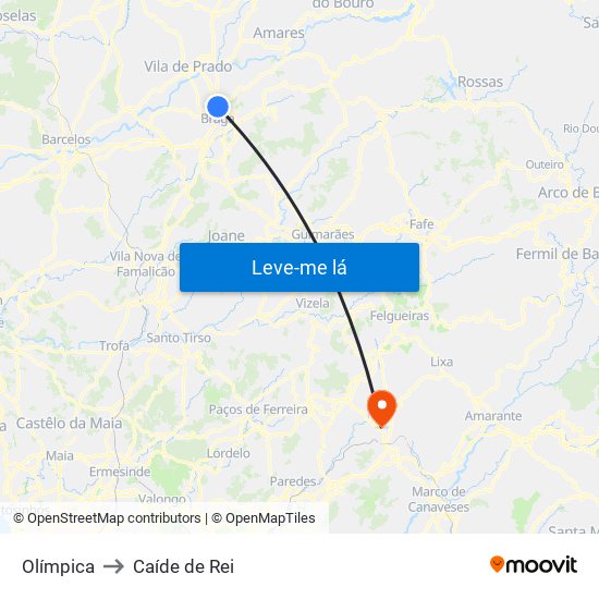 Olímpica to Caíde de Rei map
