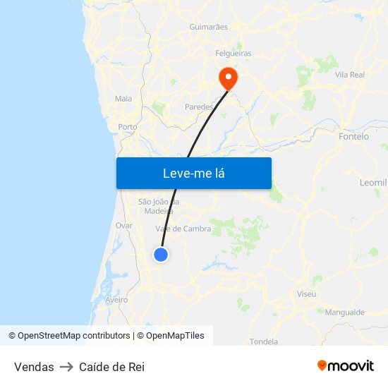 Vendas to Caíde de Rei map