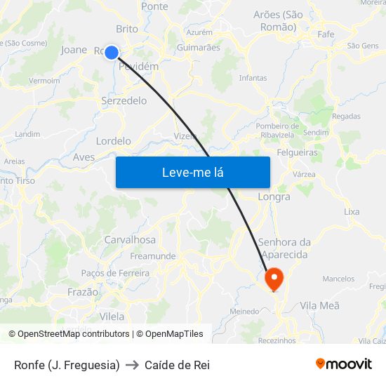 Ronfe (J. Freguesia) to Caíde de Rei map