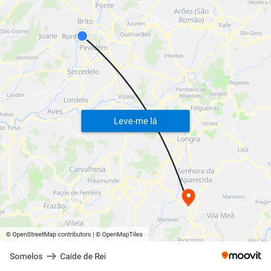 Somelos to Caíde de Rei map