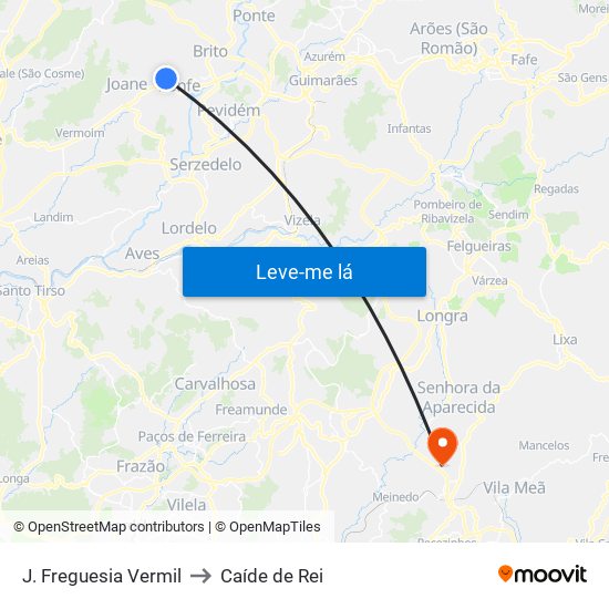 J. Freguesia Vermil to Caíde de Rei map