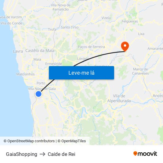 GaiaShopping to Caíde de Rei map