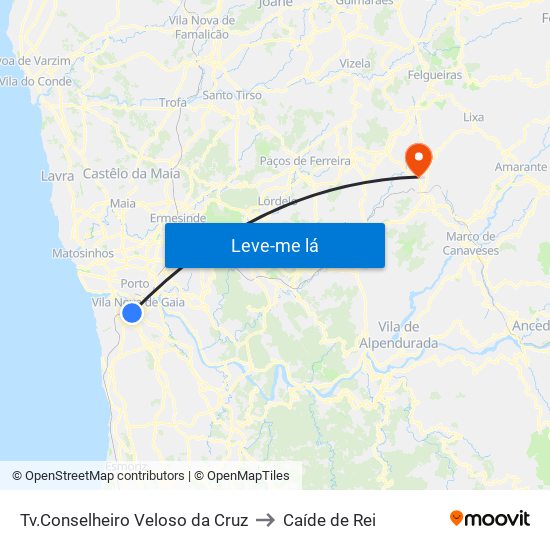 Tv.Conselheiro Veloso da Cruz to Caíde de Rei map