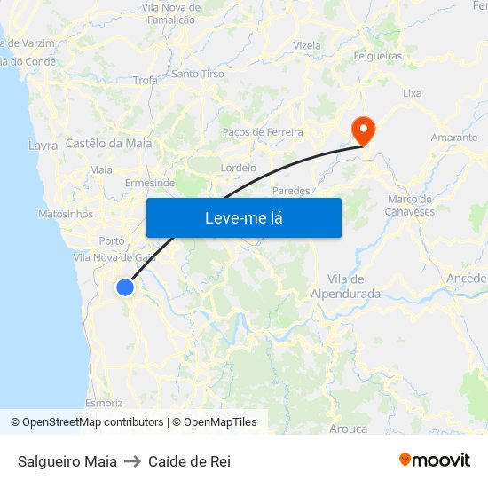 Salgueiro Maia to Caíde de Rei map