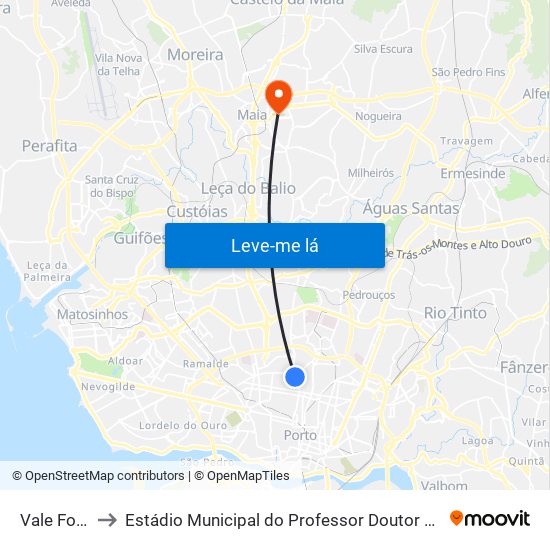 Vale Formoso to Estádio Municipal do Professor Doutor José Vieira de Carvalho map