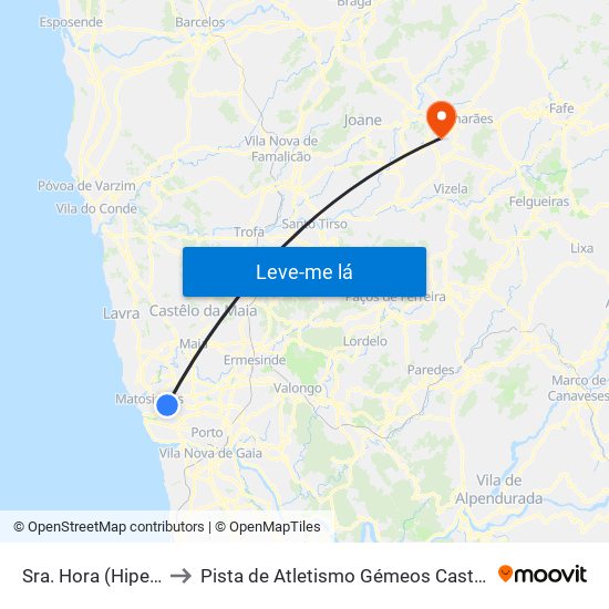 Sra. Hora (Hiper) to Pista de Atletismo Gémeos Castro map