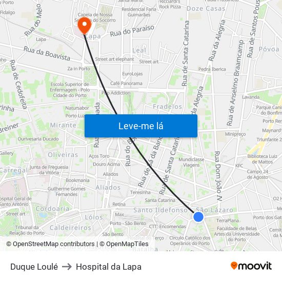 Duque Loulé to Hospital da Lapa map