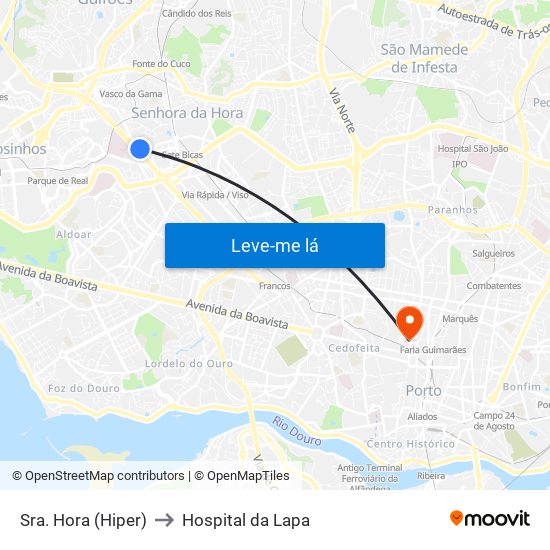 Sra. Hora (Hiper) to Hospital da Lapa map