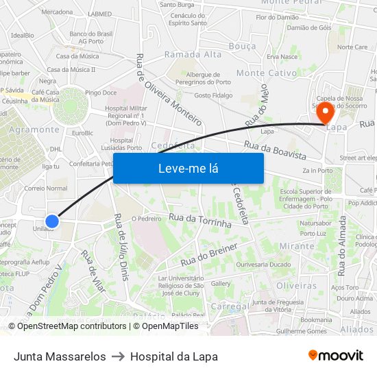 Junta Massarelos to Hospital da Lapa map