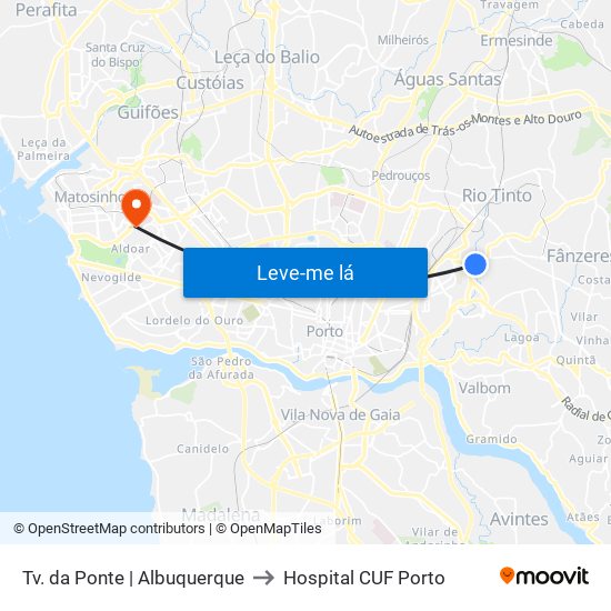 Tv. da Ponte | Albuquerque to Hospital CUF Porto map