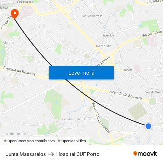 Junta Massarelos to Hospital CUF Porto map