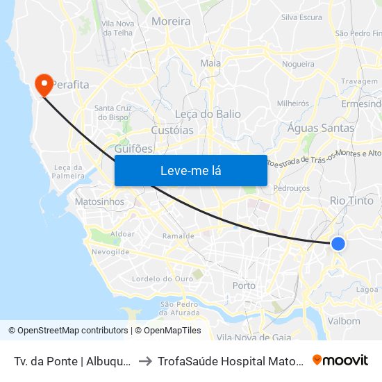Tv. da Ponte | Albuquerque to TrofaSaúde Hospital Matosinhos map