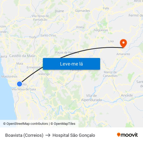 Boavista (Correios) to Hospital São Gonçalo map