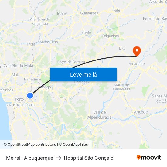 Meiral | Albuquerque to Hospital São Gonçalo map