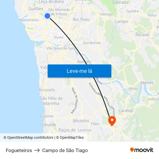 Fogueteiros to Campo de São Tiago map
