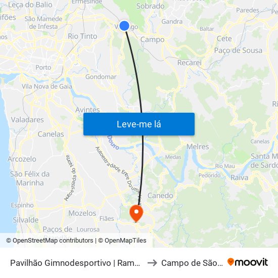 Pavilhão Gimnodesportivo | Ramalho Ortigão to Campo de São Tiago map