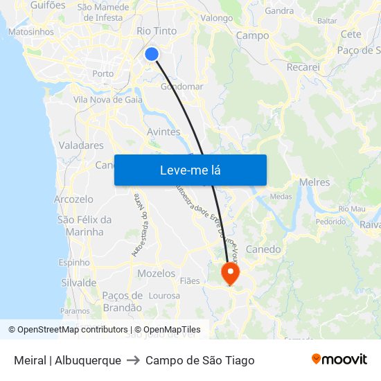 Meiral | Albuquerque to Campo de São Tiago map