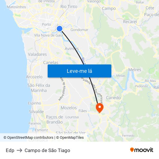 Edp to Campo de São Tiago map
