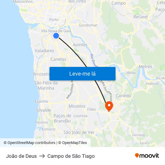 João de Deus to Campo de São Tiago map