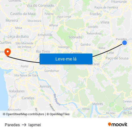 Paredes to Iapmei map