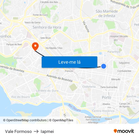 Vale Formoso to Iapmei map