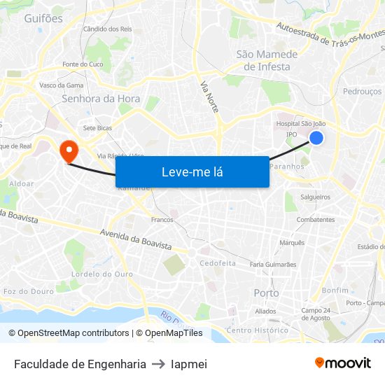 Faculdade de Engenharia to Iapmei map