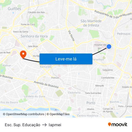 Esc. Sup. Educação to Iapmei map