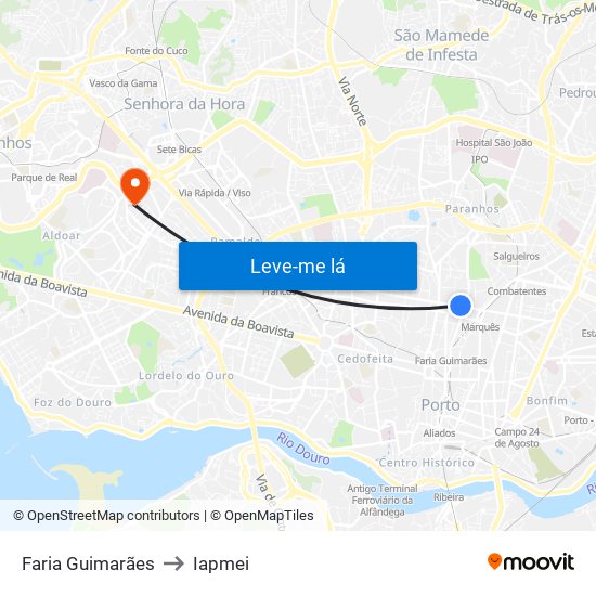 Faria Guimarães to Iapmei map