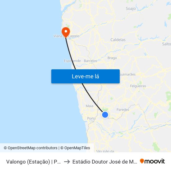 Valongo (Estação) | Presa to Estádio Doutor José de Matos map