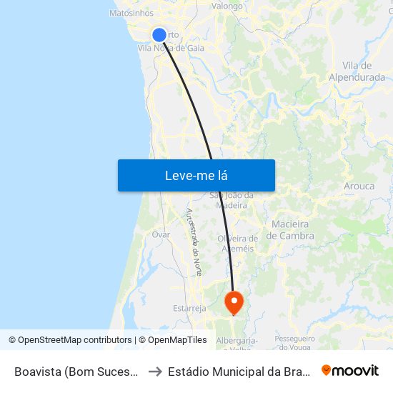 Boavista (Bom Sucesso) to Estádio Municipal da Branca map